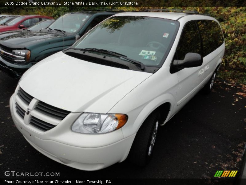 Stone White / Dark Khaki/Light Graystone 2005 Dodge Grand Caravan SE