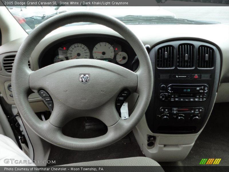 Stone White / Dark Khaki/Light Graystone 2005 Dodge Grand Caravan SE