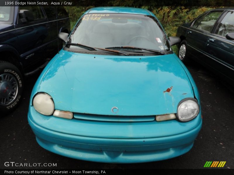 Aqua / Gray 1996 Dodge Neon Sedan