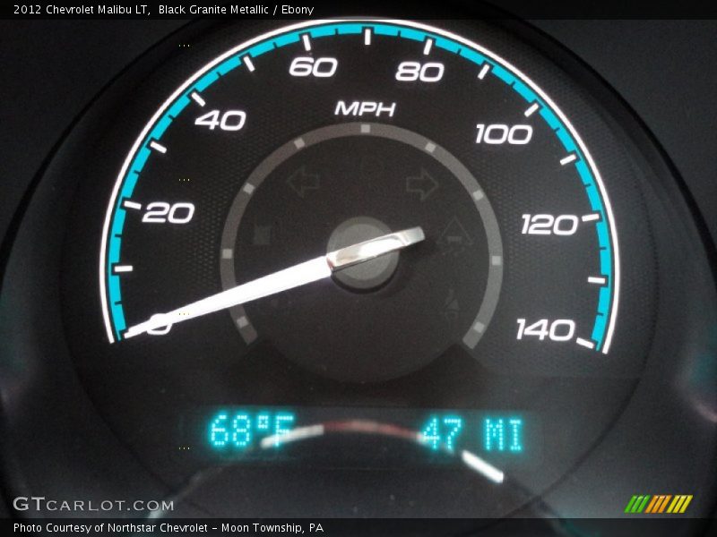 Black Granite Metallic / Ebony 2012 Chevrolet Malibu LT