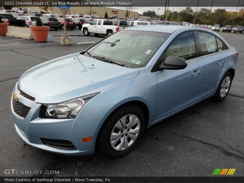 Ice Blue Metallic / Jet Black/Medium Titanium 2012 Chevrolet Cruze LS