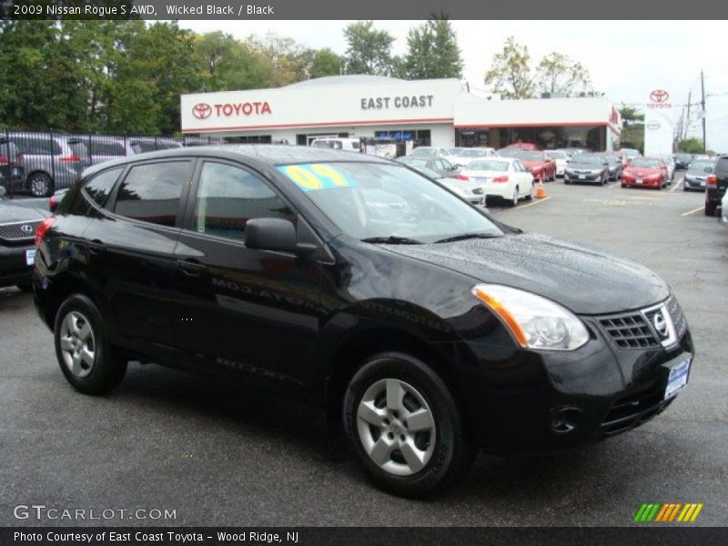 Wicked Black / Black 2009 Nissan Rogue S AWD