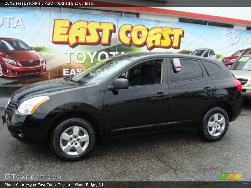 Wicked Black / Black 2009 Nissan Rogue S AWD