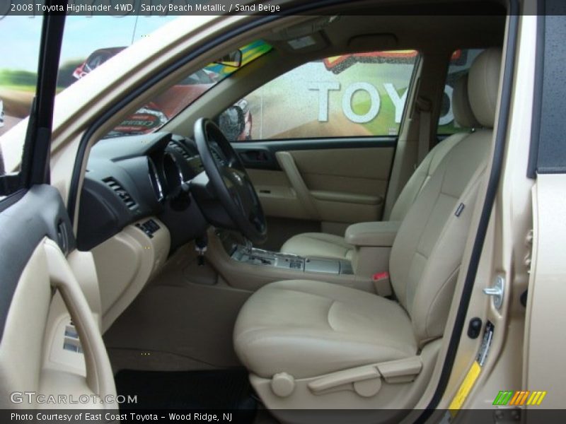  2008 Highlander 4WD Sand Beige Interior