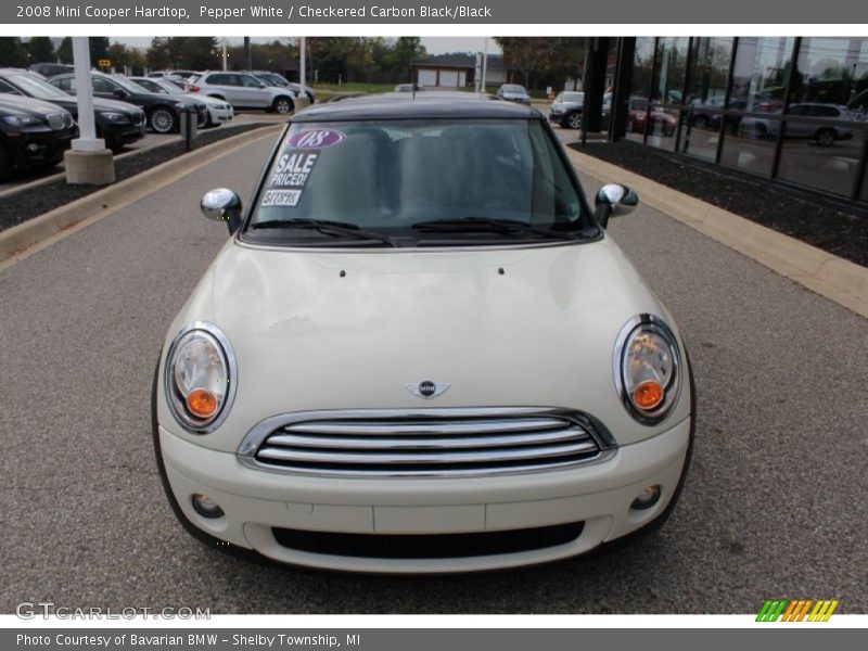 Pepper White / Checkered Carbon Black/Black 2008 Mini Cooper Hardtop