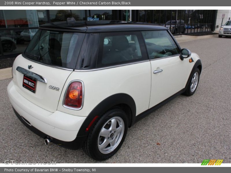 Pepper White / Checkered Carbon Black/Black 2008 Mini Cooper Hardtop