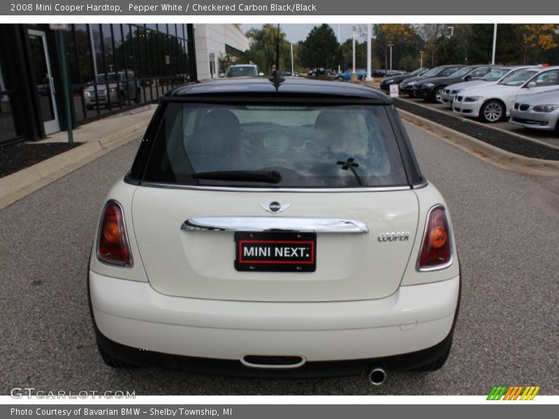Pepper White / Checkered Carbon Black/Black 2008 Mini Cooper Hardtop