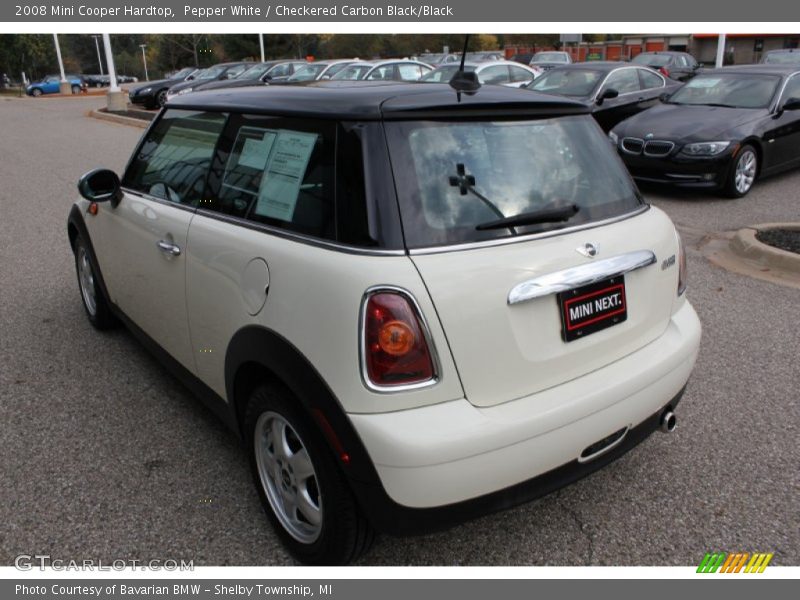 Pepper White / Checkered Carbon Black/Black 2008 Mini Cooper Hardtop