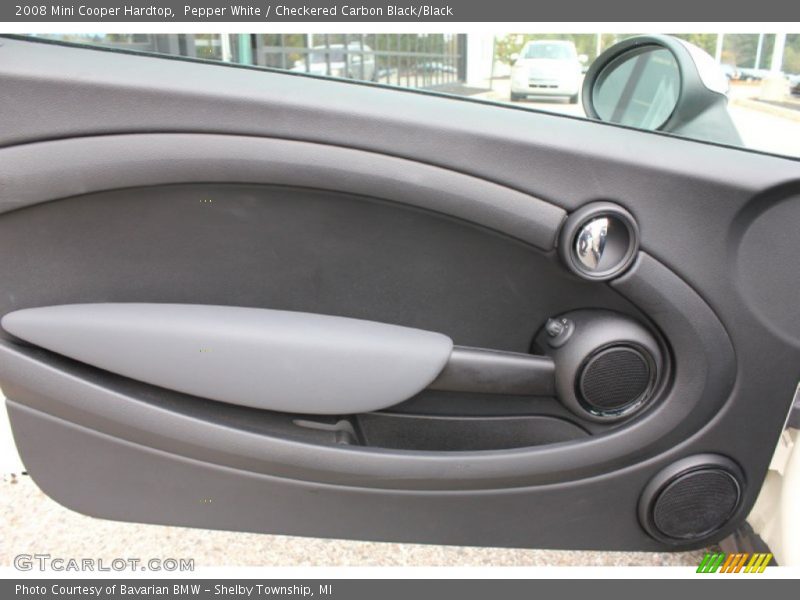 Pepper White / Checkered Carbon Black/Black 2008 Mini Cooper Hardtop