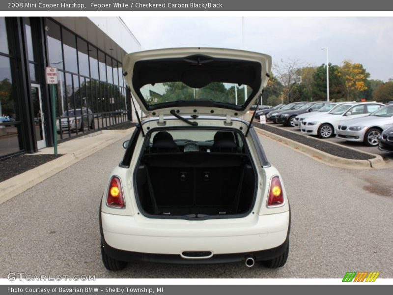 Pepper White / Checkered Carbon Black/Black 2008 Mini Cooper Hardtop