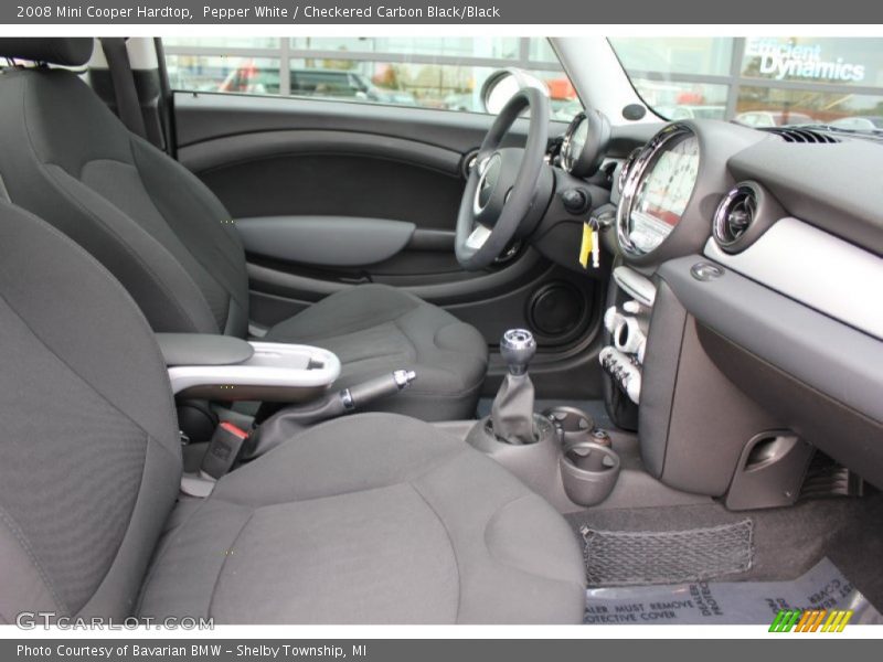 Pepper White / Checkered Carbon Black/Black 2008 Mini Cooper Hardtop