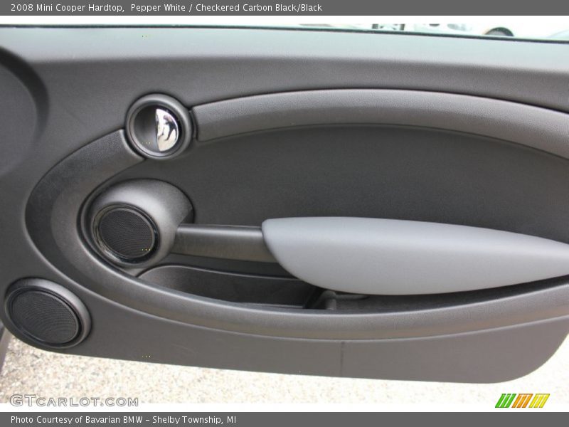 Pepper White / Checkered Carbon Black/Black 2008 Mini Cooper Hardtop