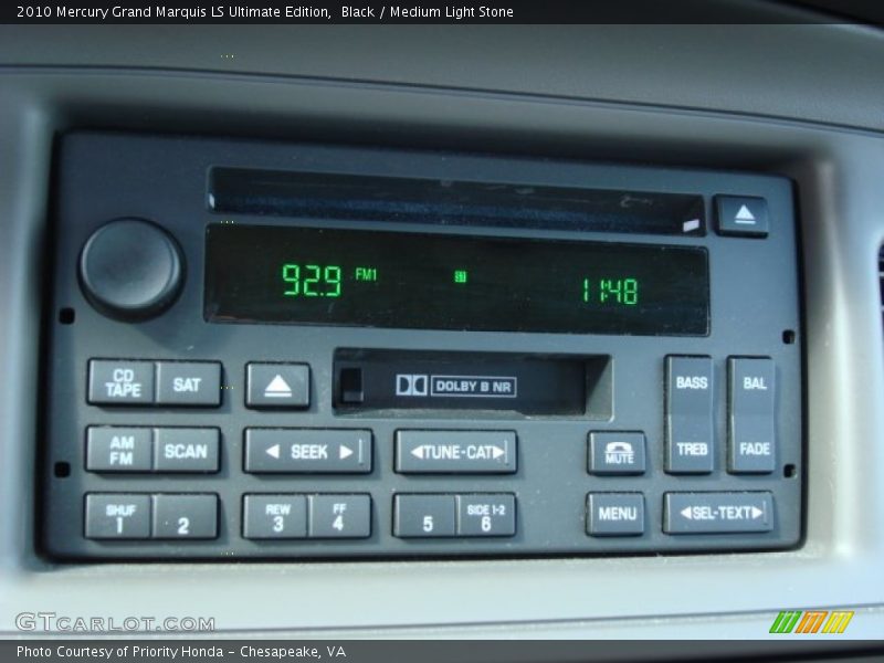 Black / Medium Light Stone 2010 Mercury Grand Marquis LS Ultimate Edition