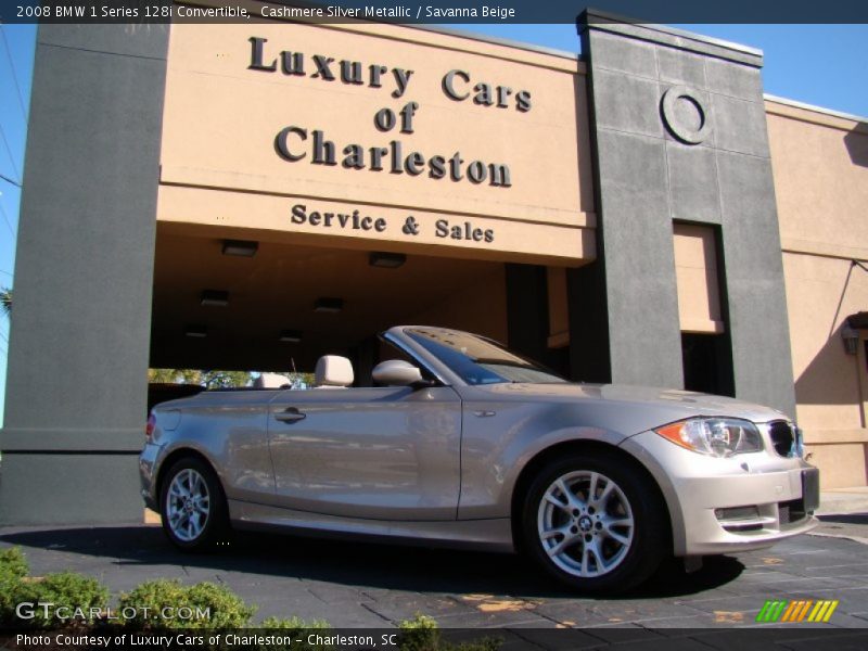 Cashmere Silver Metallic / Savanna Beige 2008 BMW 1 Series 128i Convertible