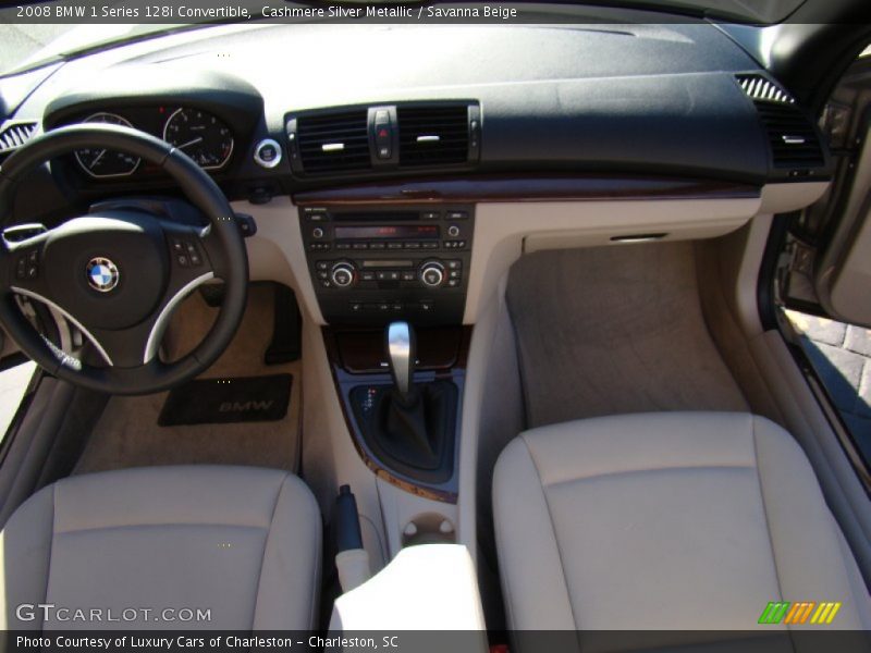 Cashmere Silver Metallic / Savanna Beige 2008 BMW 1 Series 128i Convertible