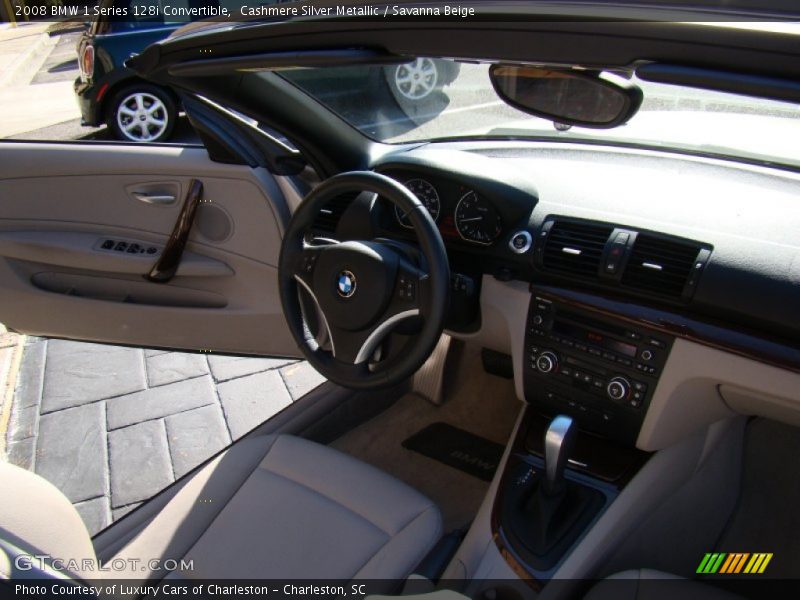 Cashmere Silver Metallic / Savanna Beige 2008 BMW 1 Series 128i Convertible