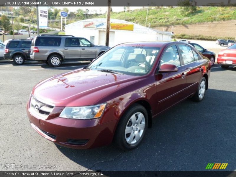 Dark Cherry Red / Beige 2008 Hyundai Sonata GLS