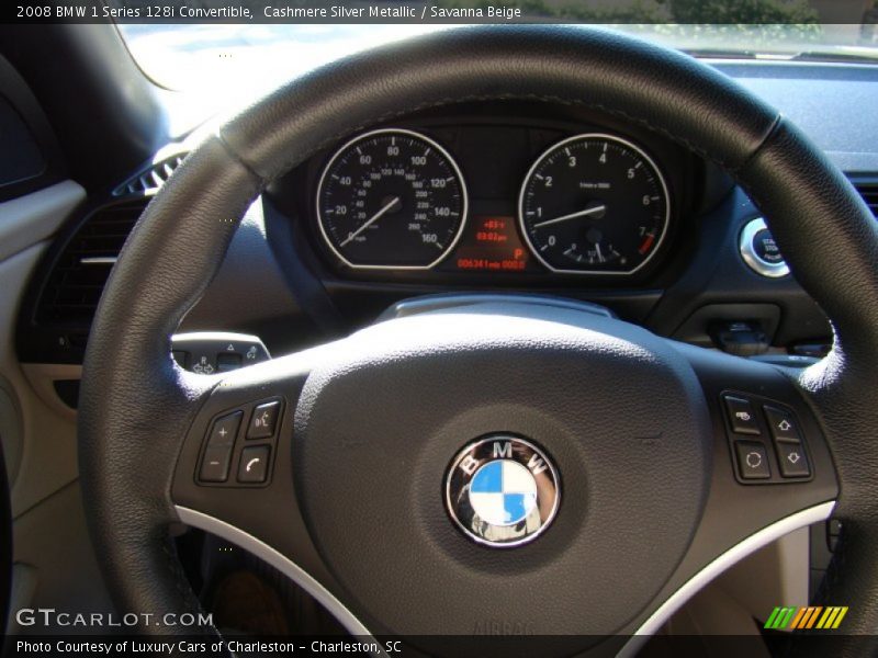 Cashmere Silver Metallic / Savanna Beige 2008 BMW 1 Series 128i Convertible
