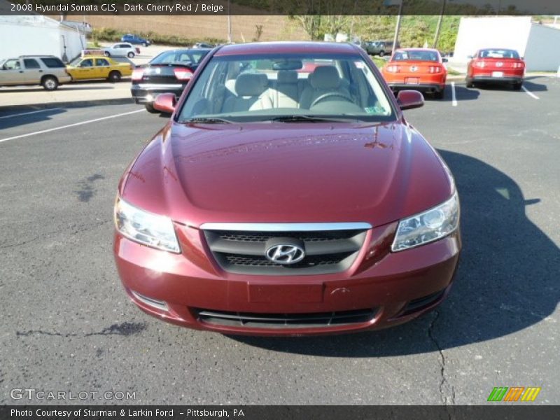 Dark Cherry Red / Beige 2008 Hyundai Sonata GLS