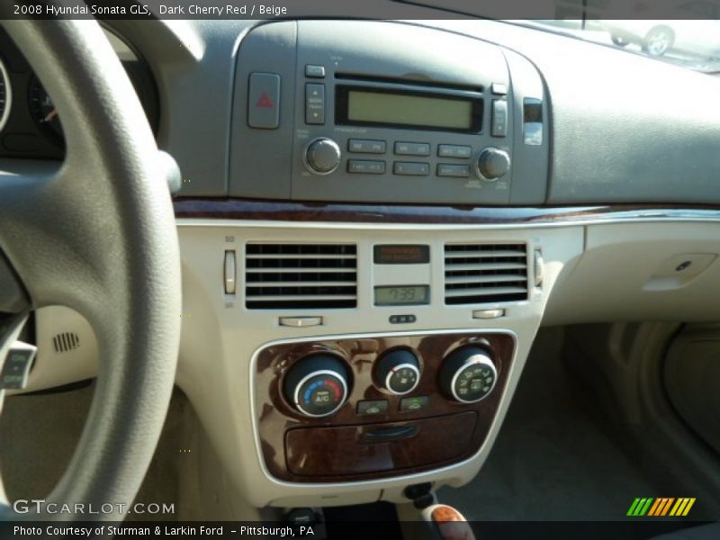 Dark Cherry Red / Beige 2008 Hyundai Sonata GLS