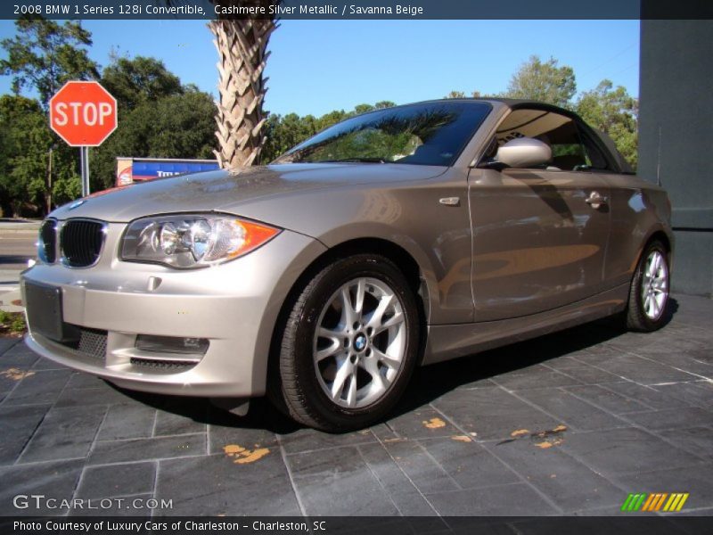 Cashmere Silver Metallic / Savanna Beige 2008 BMW 1 Series 128i Convertible