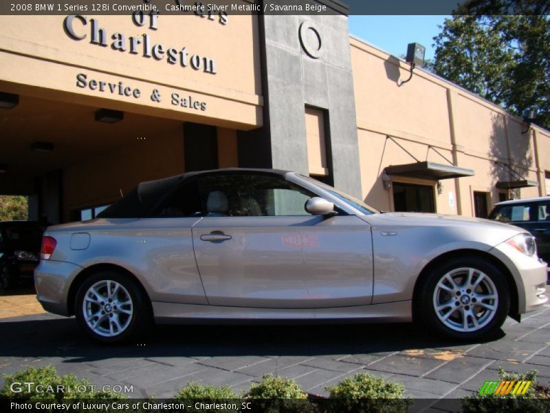 Cashmere Silver Metallic / Savanna Beige 2008 BMW 1 Series 128i Convertible