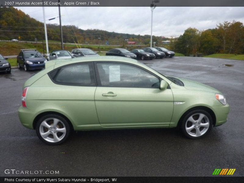 Apple Green / Black 2007 Hyundai Accent SE Coupe