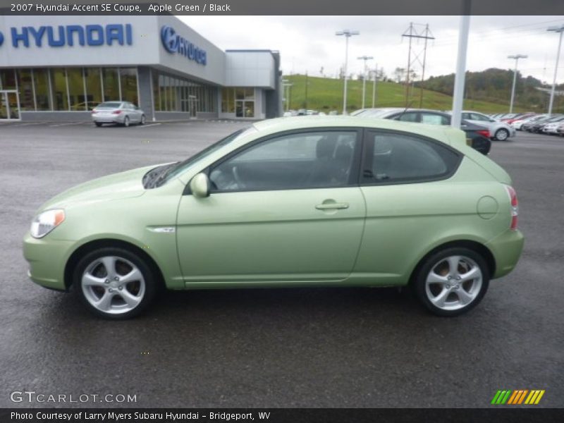 Apple Green / Black 2007 Hyundai Accent SE Coupe