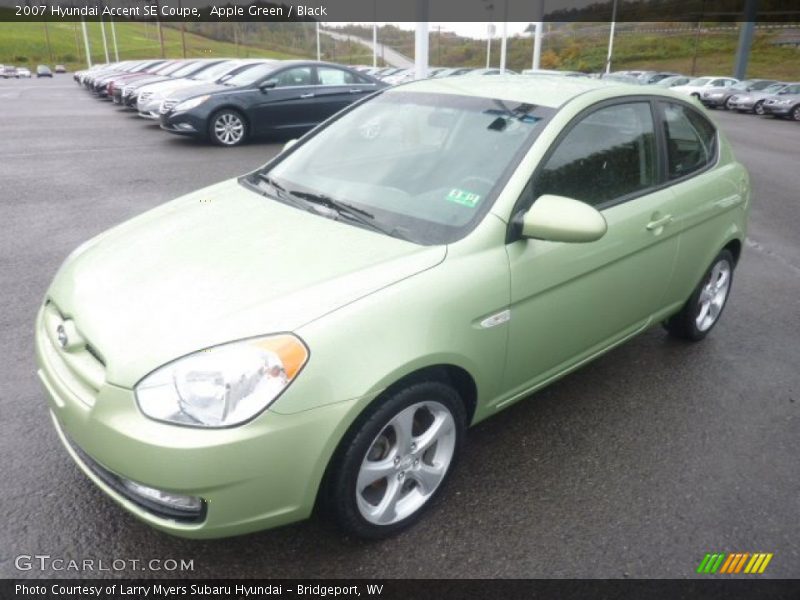Apple Green / Black 2007 Hyundai Accent SE Coupe