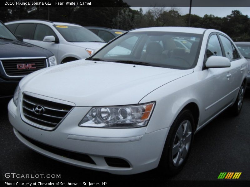 Pearl White / Camel 2010 Hyundai Sonata GLS