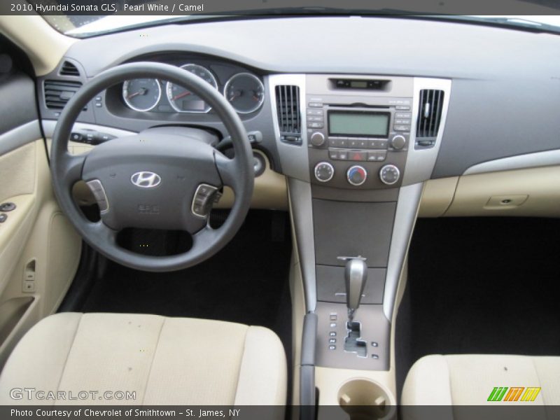 Pearl White / Camel 2010 Hyundai Sonata GLS