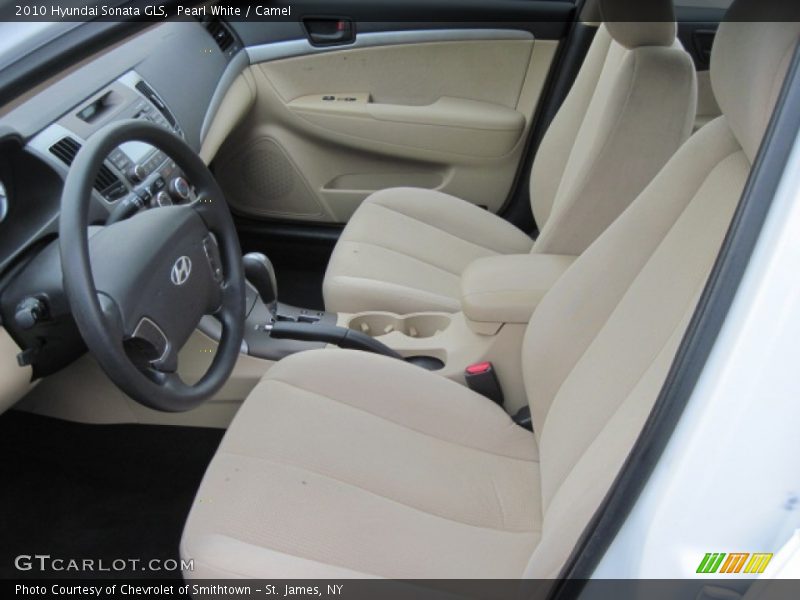 Pearl White / Camel 2010 Hyundai Sonata GLS