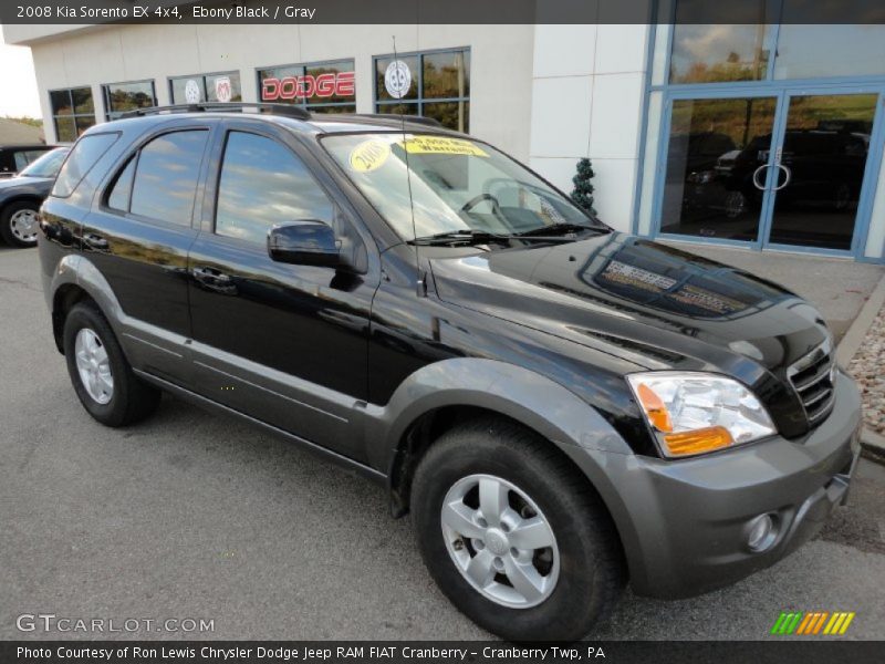 Ebony Black / Gray 2008 Kia Sorento EX 4x4