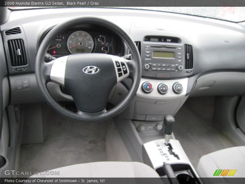 Black Pearl / Gray 2008 Hyundai Elantra GLS Sedan