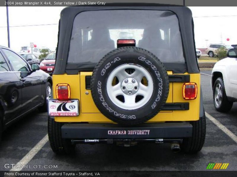 Solar Yellow / Dark Slate Gray 2004 Jeep Wrangler X 4x4