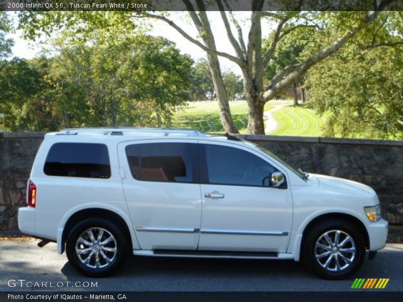 Tuscan Pearl White / Stone 2008 Infiniti QX 56