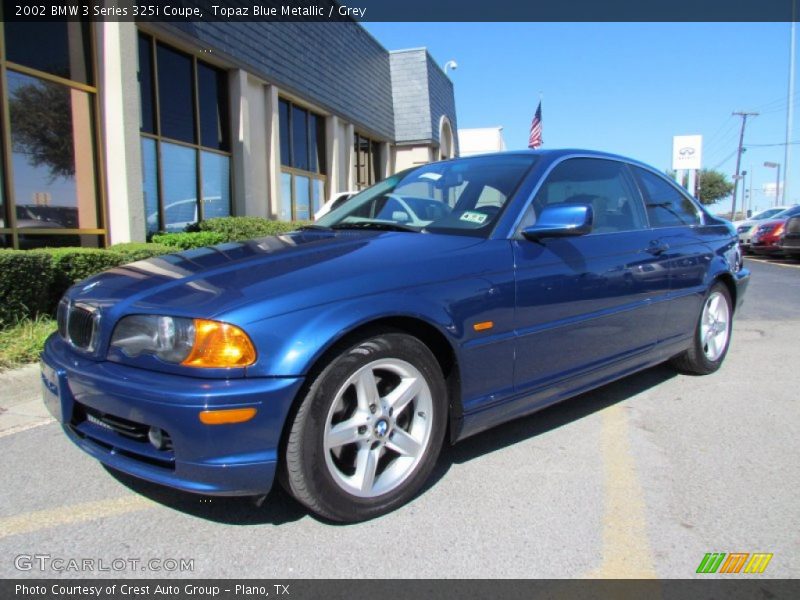 Topaz Blue Metallic / Grey 2002 BMW 3 Series 325i Coupe