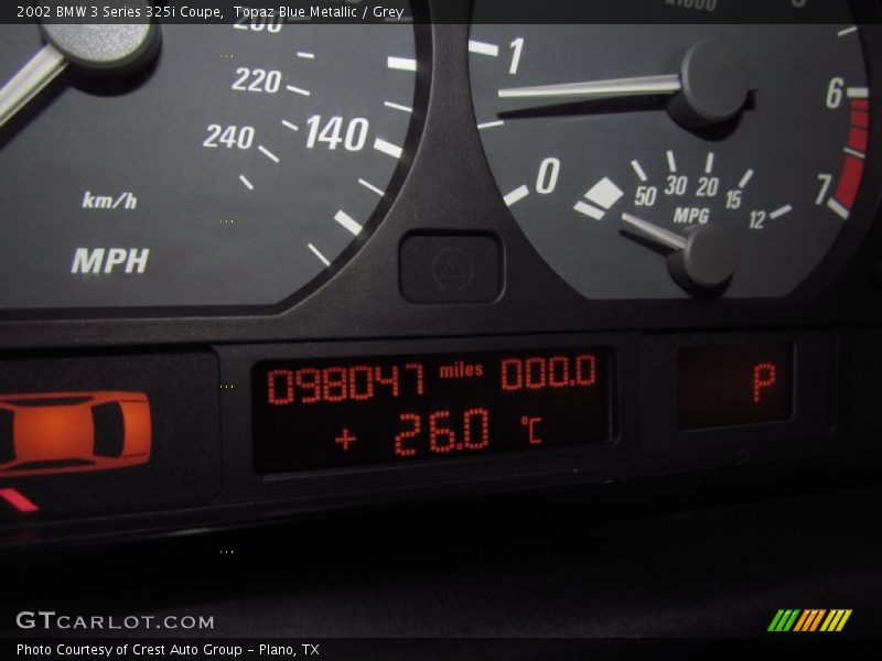 Topaz Blue Metallic / Grey 2002 BMW 3 Series 325i Coupe