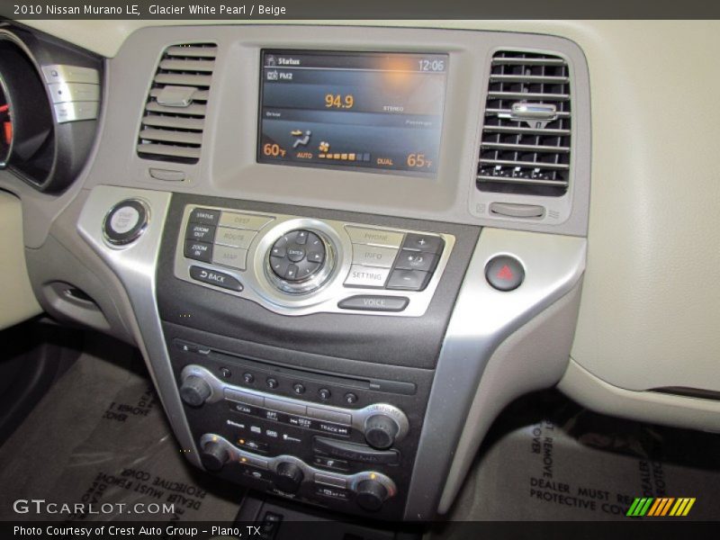 Glacier White Pearl / Beige 2010 Nissan Murano LE