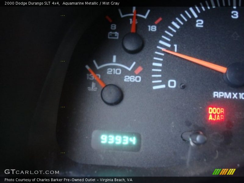 Aquamarine Metallic / Mist Gray 2000 Dodge Durango SLT 4x4