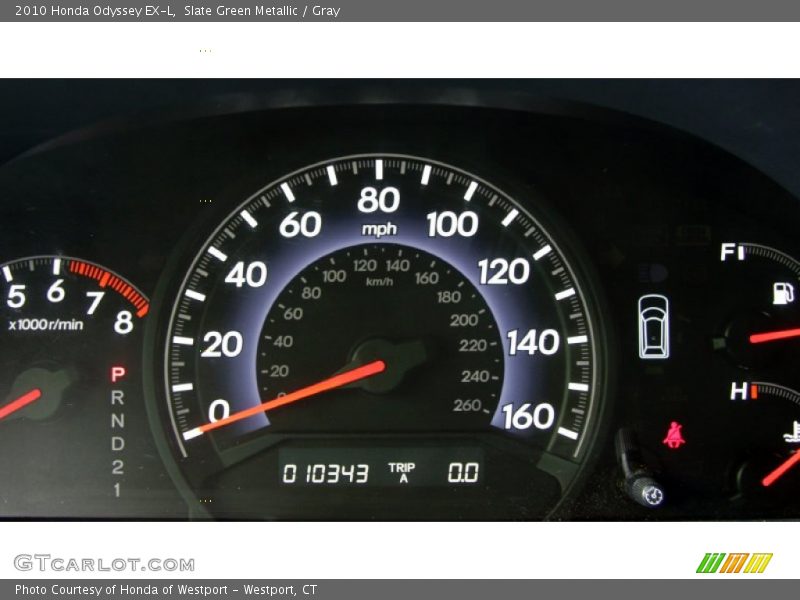 Slate Green Metallic / Gray 2010 Honda Odyssey EX-L