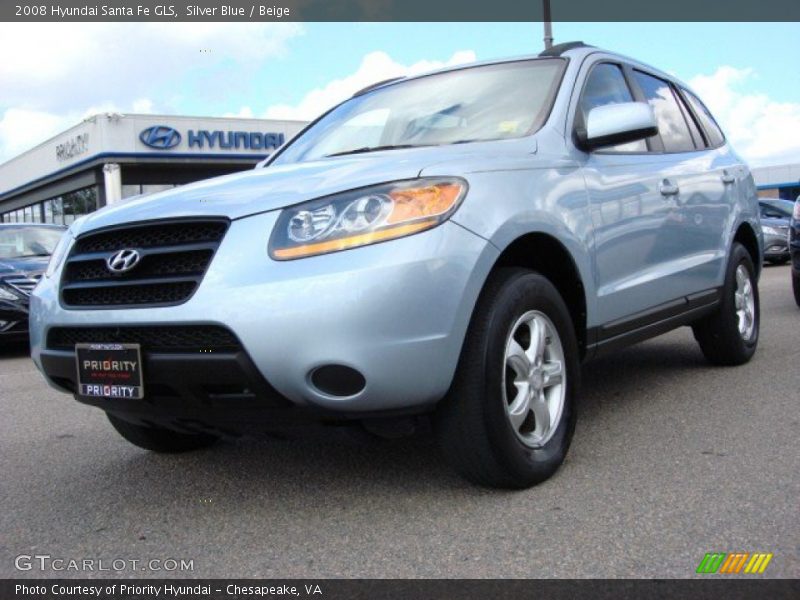 Silver Blue / Beige 2008 Hyundai Santa Fe GLS