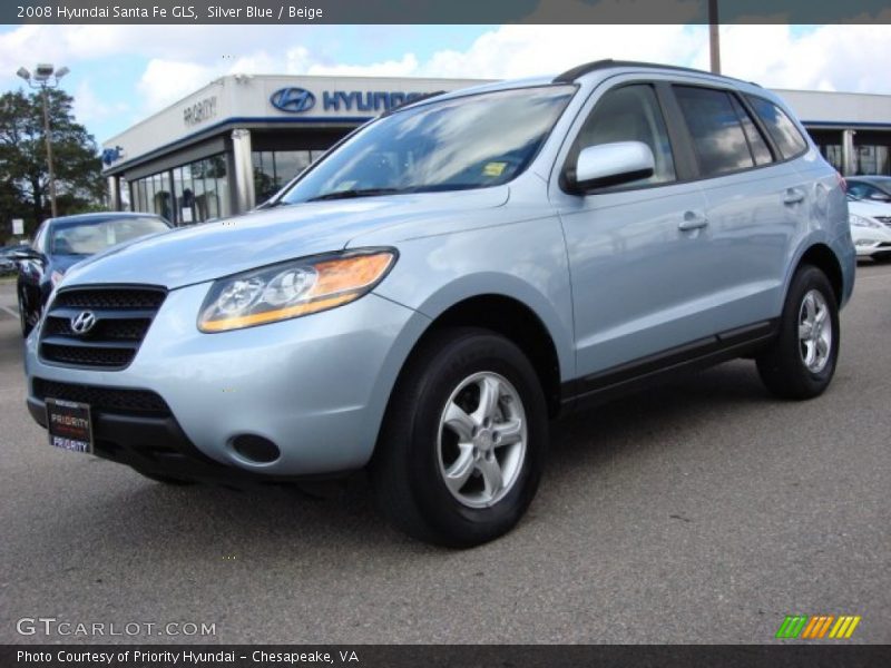 Silver Blue / Beige 2008 Hyundai Santa Fe GLS