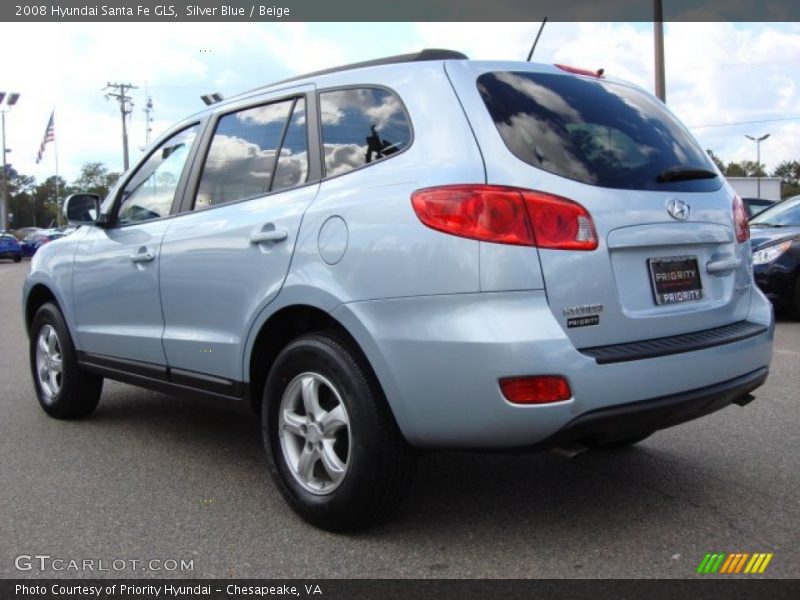 Silver Blue / Beige 2008 Hyundai Santa Fe GLS