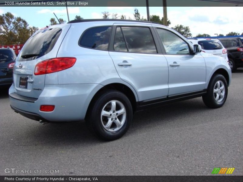 Silver Blue / Beige 2008 Hyundai Santa Fe GLS