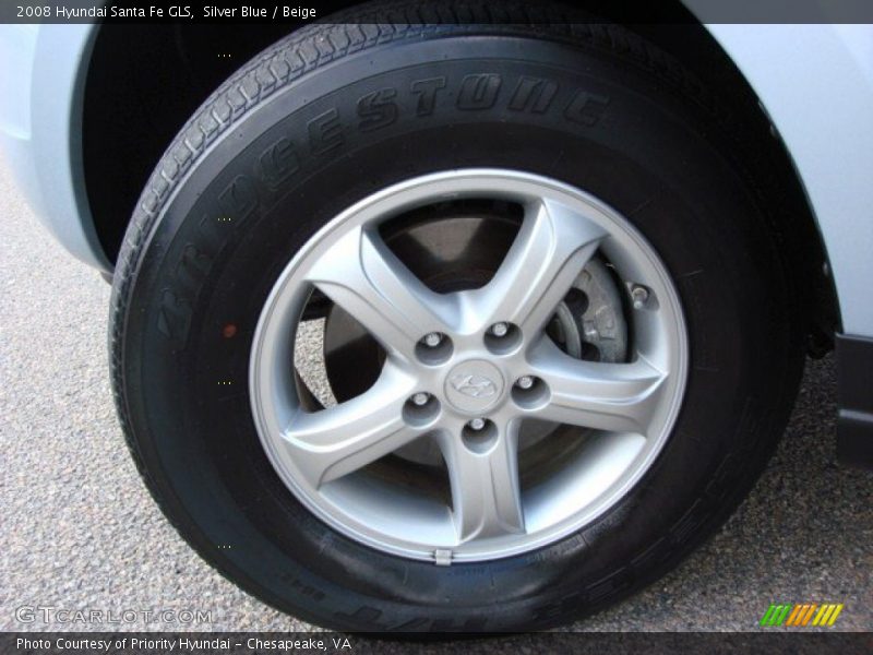 Silver Blue / Beige 2008 Hyundai Santa Fe GLS