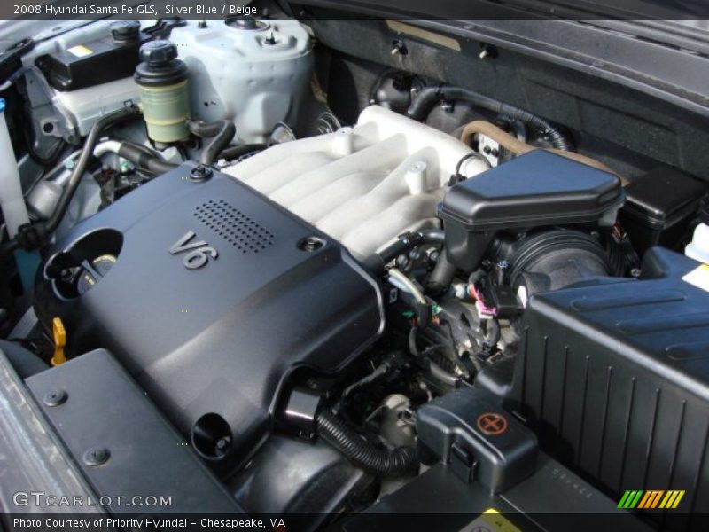 Silver Blue / Beige 2008 Hyundai Santa Fe GLS