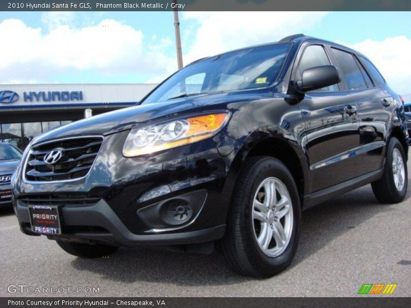 Phantom Black Metallic / Gray 2010 Hyundai Santa Fe GLS