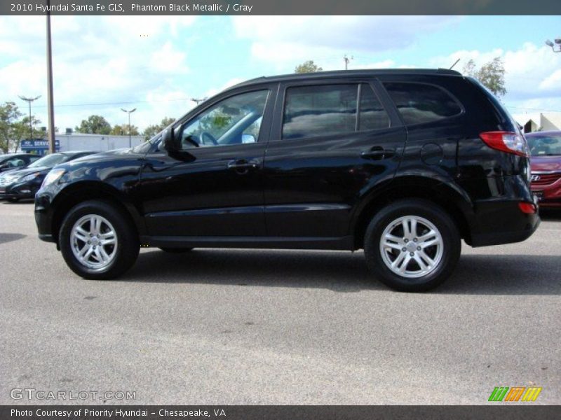 Phantom Black Metallic / Gray 2010 Hyundai Santa Fe GLS