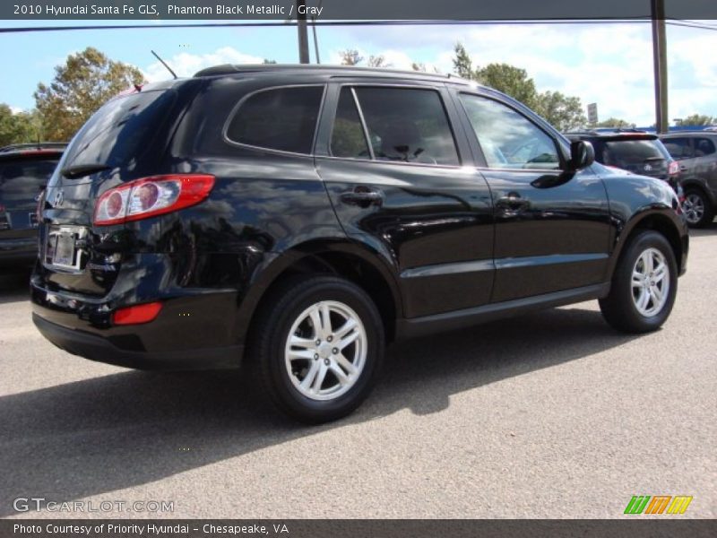 Phantom Black Metallic / Gray 2010 Hyundai Santa Fe GLS